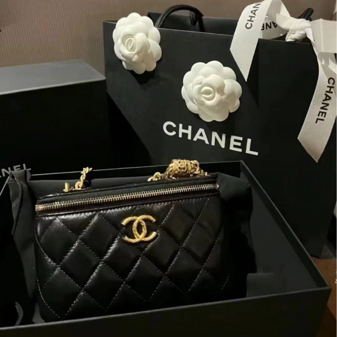 99新 Chanel/香奈儿 蔚蓝/黑金风衣柱调节长盒子