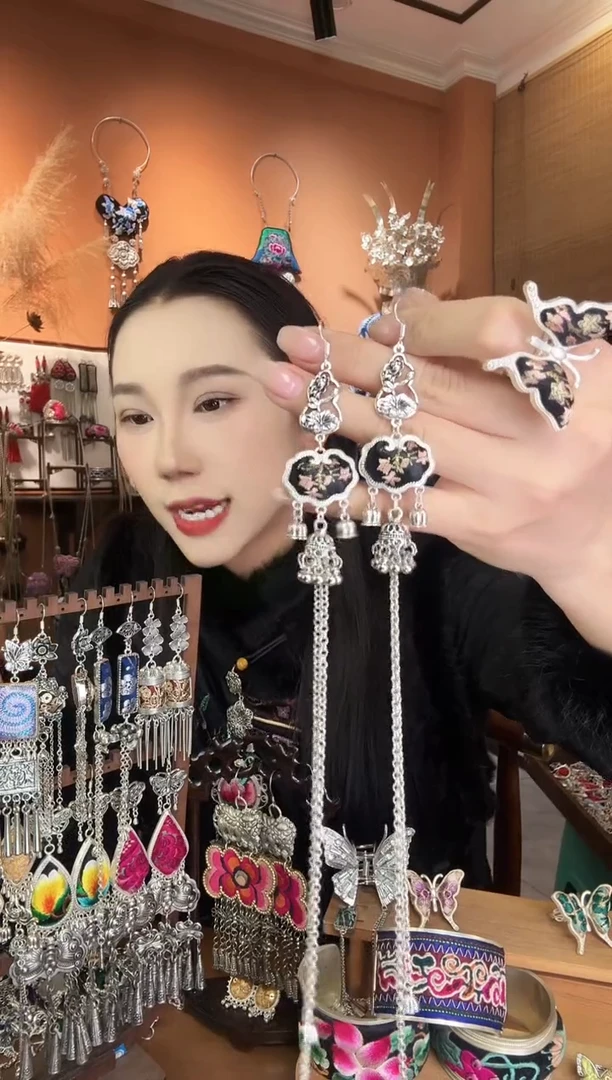 刺绣纯手工民族风耳环