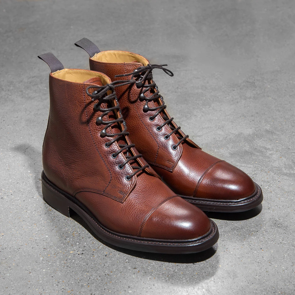 玩儿！英产上路！现货！兰伯恩三接头伞兵靴荔枝纹英伦风马丁靴男