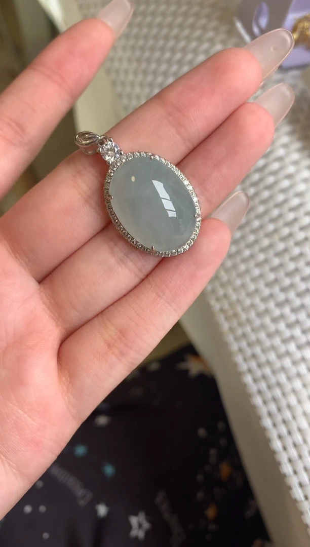 银S925镶嵌戒指翡翠吊坠2