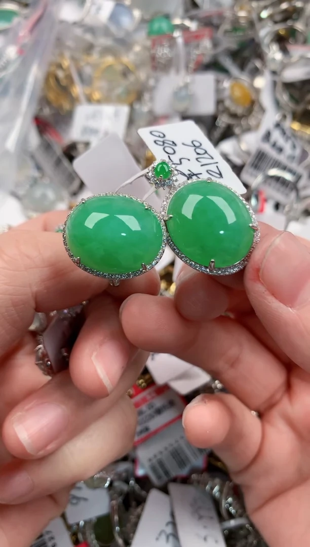 银S925镶嵌戒指翡翠888---6