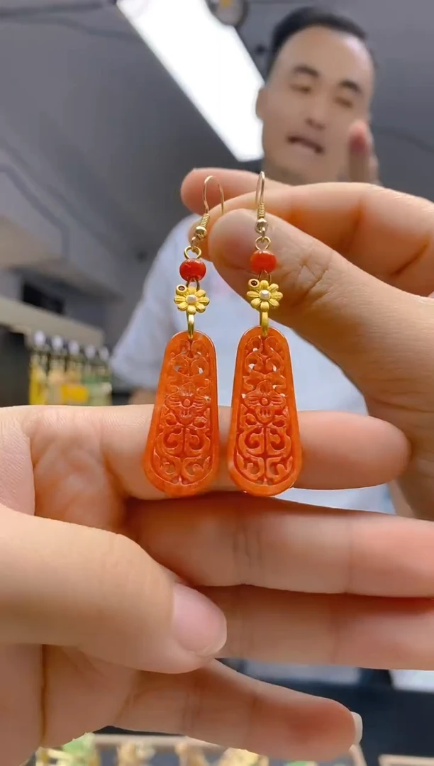 【闪购商品】翡翠耳饰合金0189翡翠耳钩