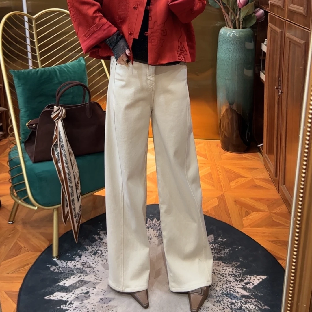 【玖园尊享】早秋新款 高腰显瘦  宽松气质款 弯刀裤 8833