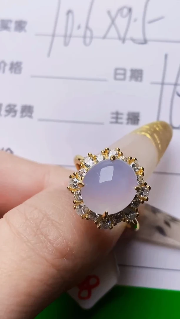 银S925镶嵌戒指翡翠6722