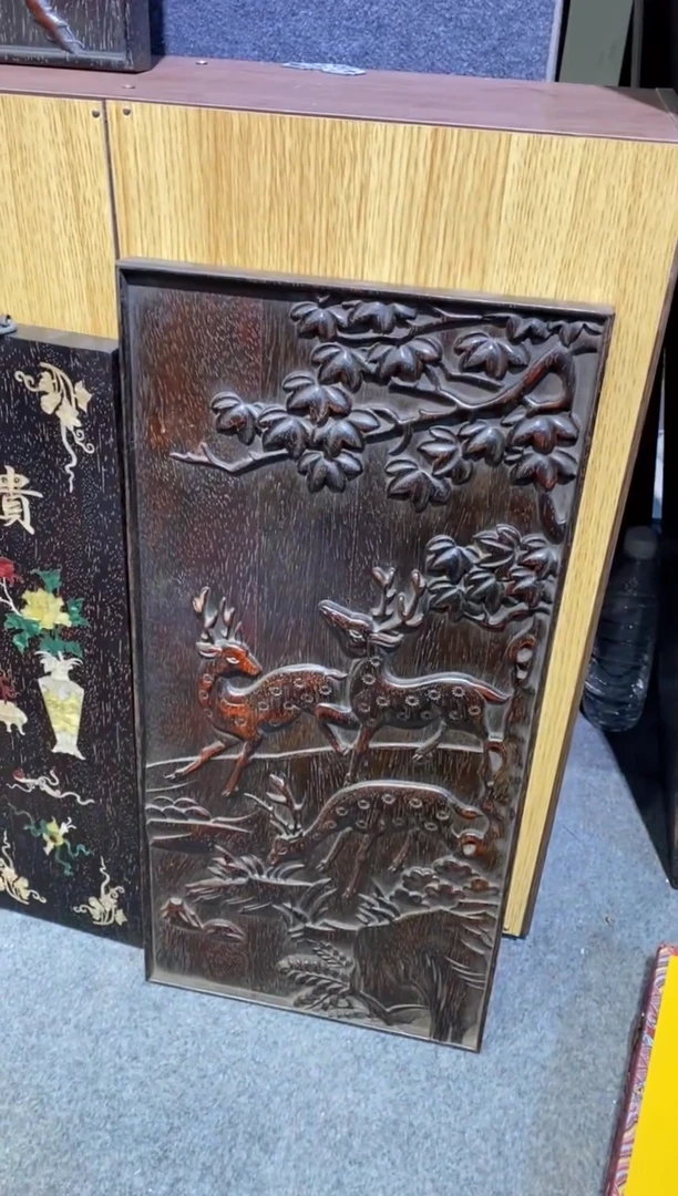 木紫檀拆件雕刻板以直播间实物为准微瑕老物件