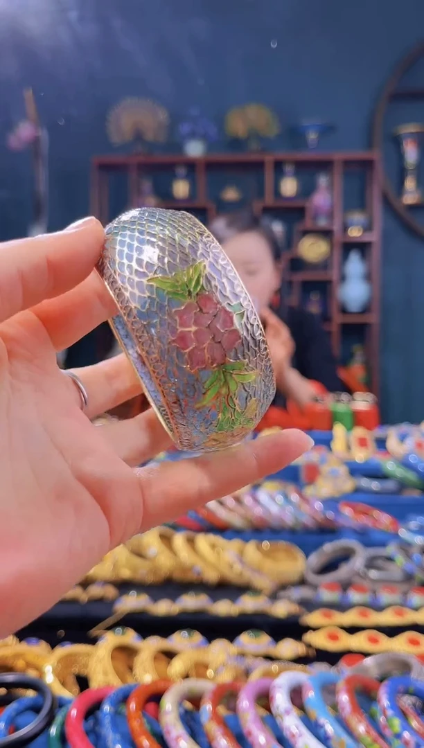 【闪购商品】非遗绝技 景泰蓝脱胎手镯 蓝 小圈