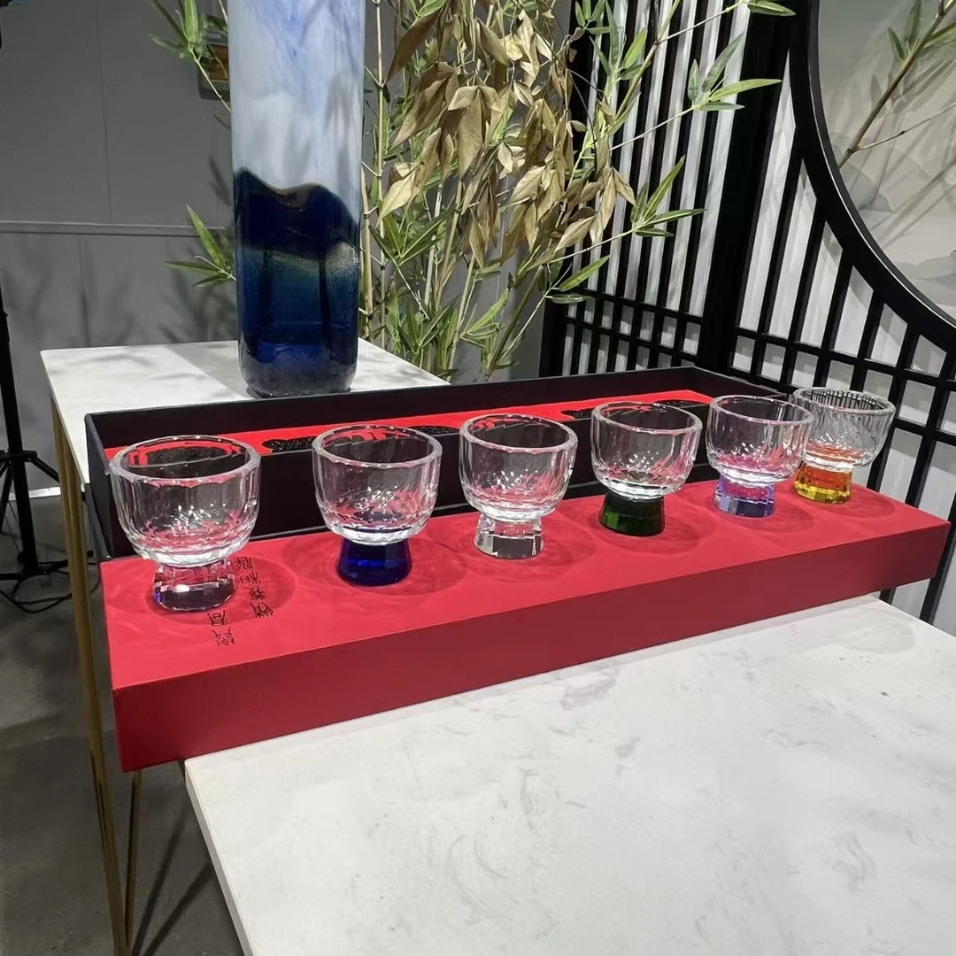 【6只装】轻奢卡普拉茶杯酒杯品茗杯主人杯实心防烫手耐高温玻璃杯