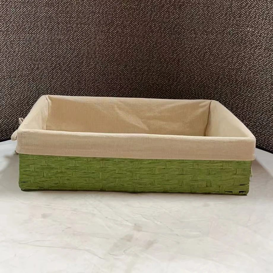 3650微瑕款 长41宽28高10cm 手工编织收纳筐家用桌面简约储物篮子