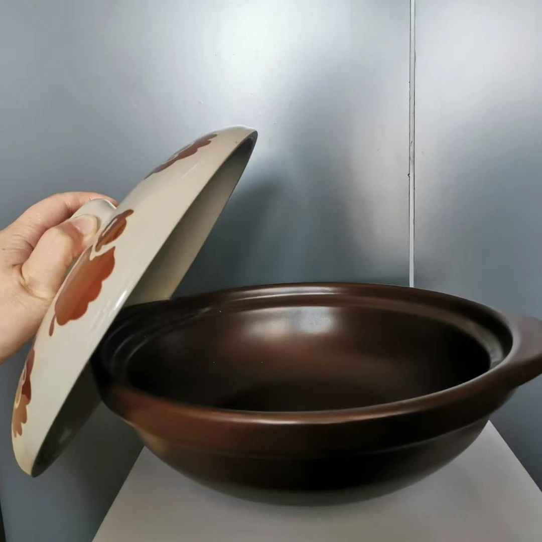 【瑕疵专场】3.3升浅锅棕锅身咩咩羊盖干烧锅砂锅炖菜煲炖锅瑕疵锅