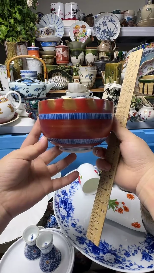 中古瓷器，默认微瑕-锦右卫门底款，11.5口径。009