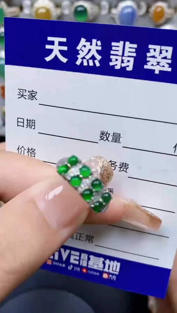 翡翠戒指银S925镶嵌362