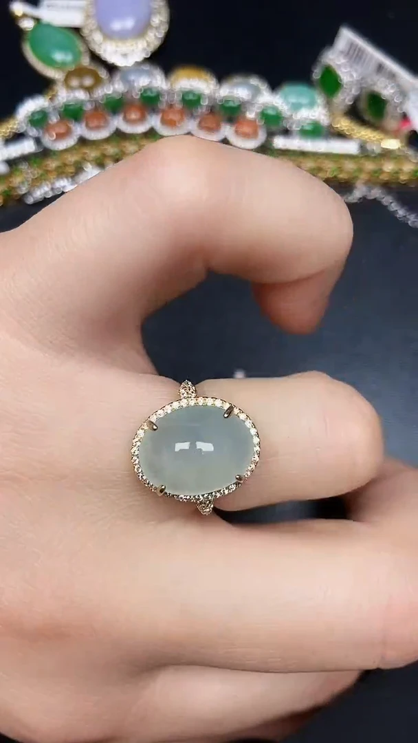 银S925镶嵌戒指翡翠2510