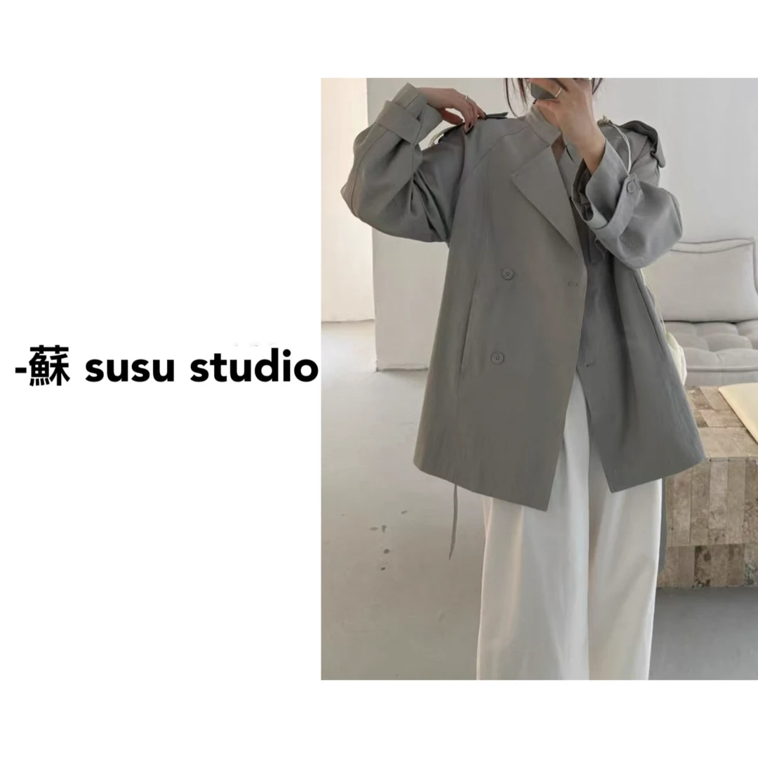 KF2576春季新款休闲宽松显瘦中长款外套女