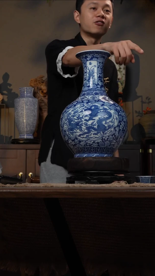 摆件WN问泥景德镇陶瓷花瓶摆件