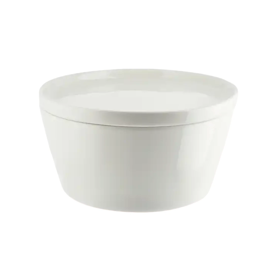 【PEI家】13*7CM 纯白带盖饭碗 欧式宫廷风 高档精致 多功能 400ML