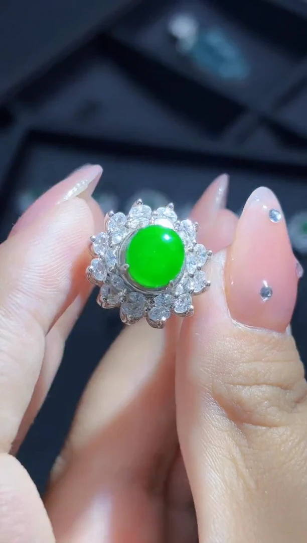 【闪购商品】翡翠戒指银S925镶嵌多样性发其一