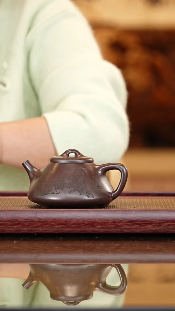 茶壶紫砂龙*【李昌鸿】天青子冶石瓢 200CC
