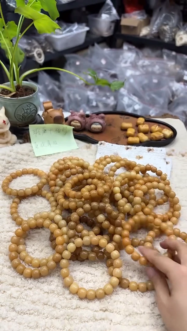 菩提根/象牙果手串13干磨老料瑕疵不挑（508）