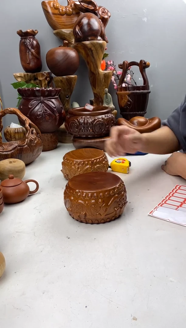 香樟木A62缠枝莲底座/尺寸