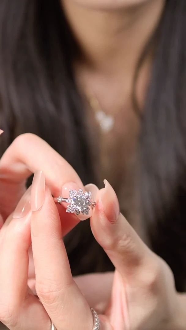 合成碳硅石925银莫桑 1克拉雪晶戒MSR.277