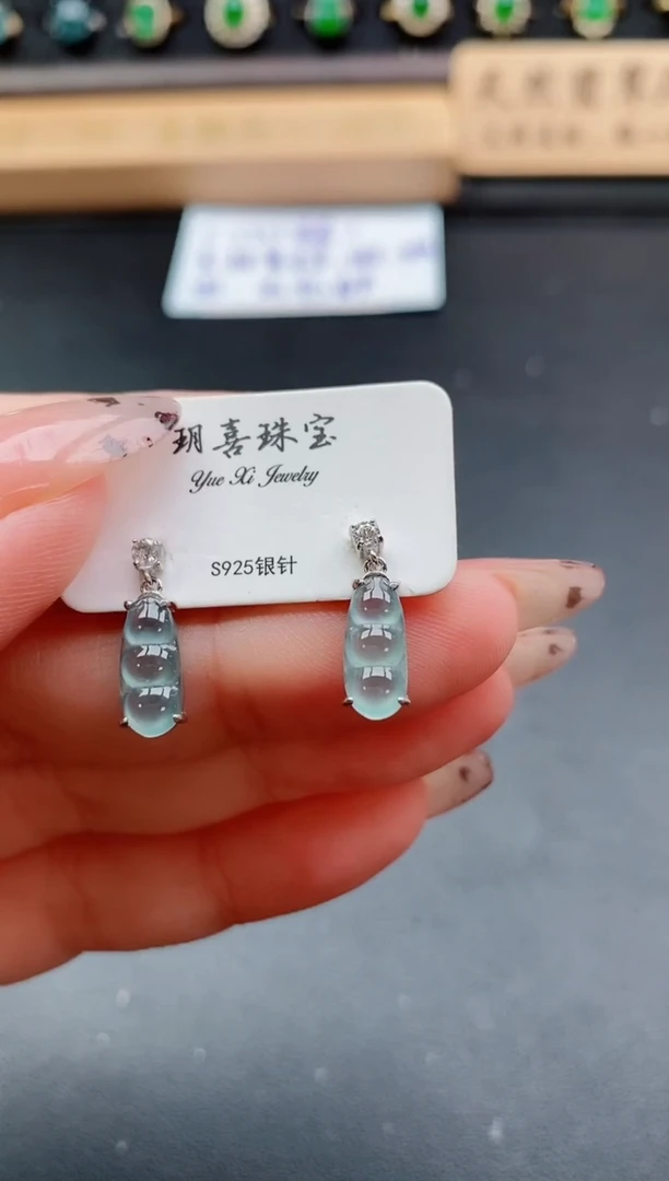 银S925镶嵌戒指翡翠1