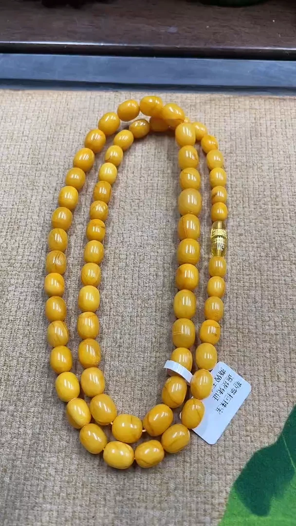 裸石蜜蜡未镶嵌鸡油黄蜜蜡枣珠塔链假一赔十