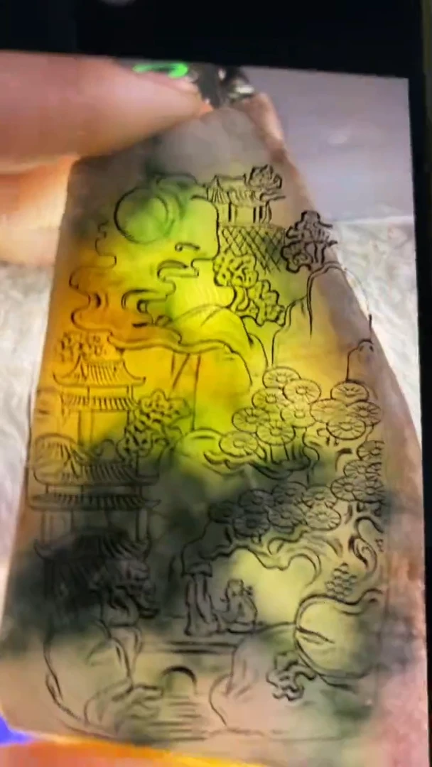 【闪购商品】定制翡翠未镶嵌双面包工包料天然A货翡翠0305021