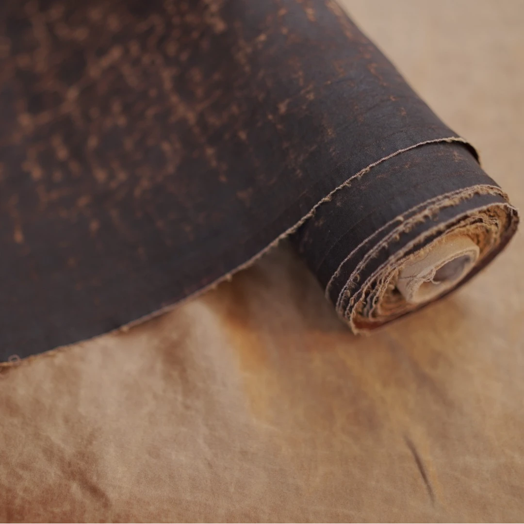 【缎龟】香云纱35姆米110幅宽100桑蚕丝面料