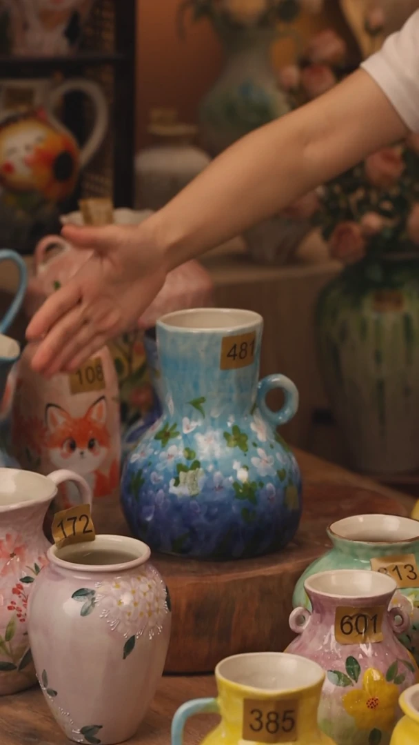 陶瓷481景德镇设计师手作花器摆件侘寂风