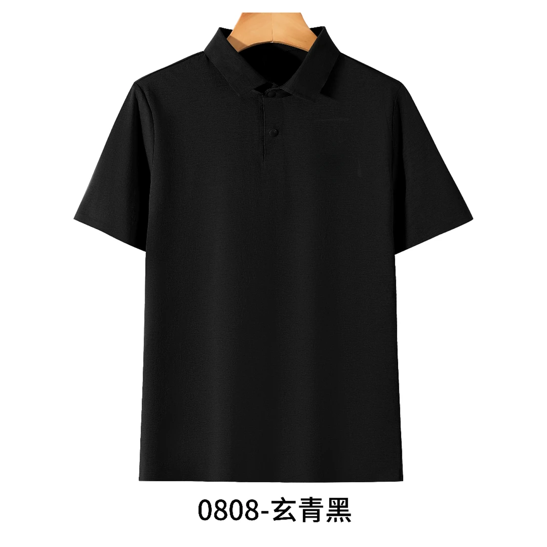 P家金属倒三角POLO衫3D立体2025新款情侣短袖男女宽松立领半袖
