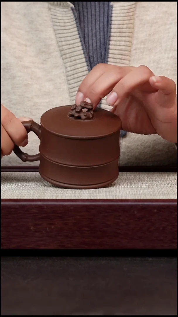 茶杯紫砂紫泥太湖石单杯