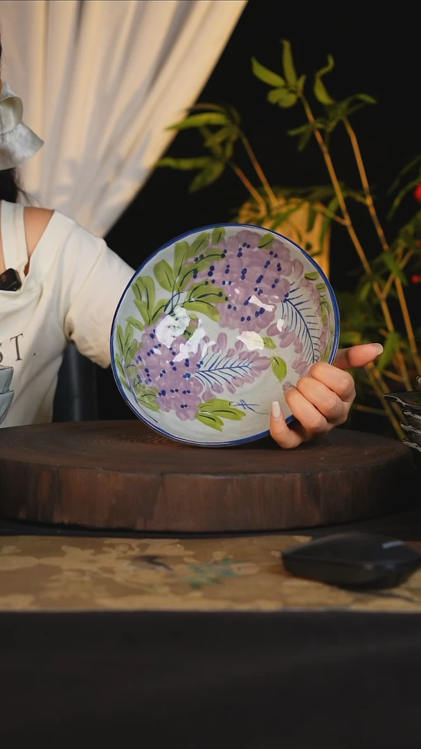 碗景德镇手工手绘高温釉下彩可进蒸箱烤箱洗碗机