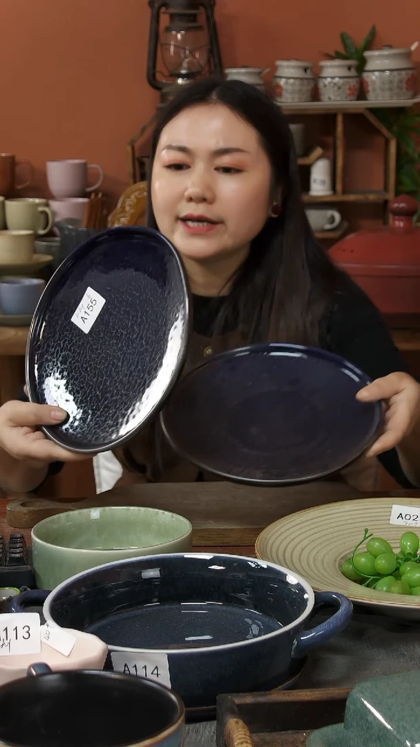 陶瓷A155陶瓷盘子2个瑕疵明显