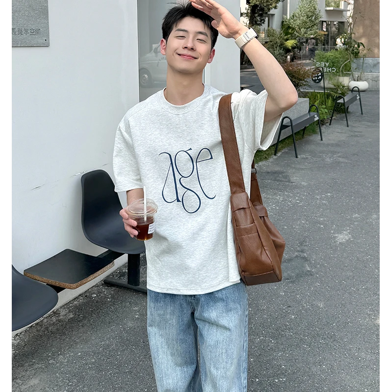 300斤大码纯棉印花T恤夏季宽松情侣短袖上衣美式复古t恤男士圆领