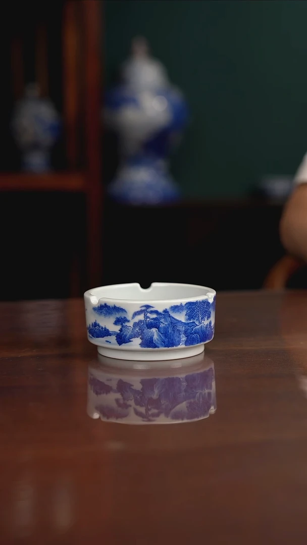 晓月柴窑 青花山水