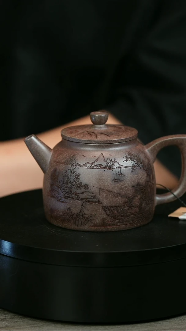茶壶紫砂不***.H2143李琴溪山垂钓渔罩