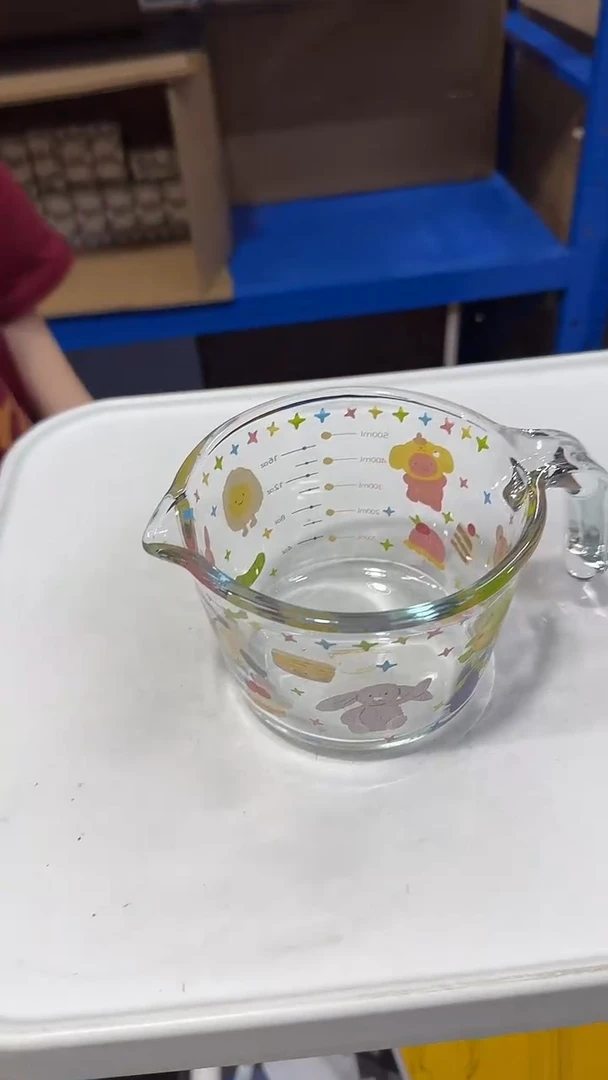 瓷片动物派对玻璃量杯500ml