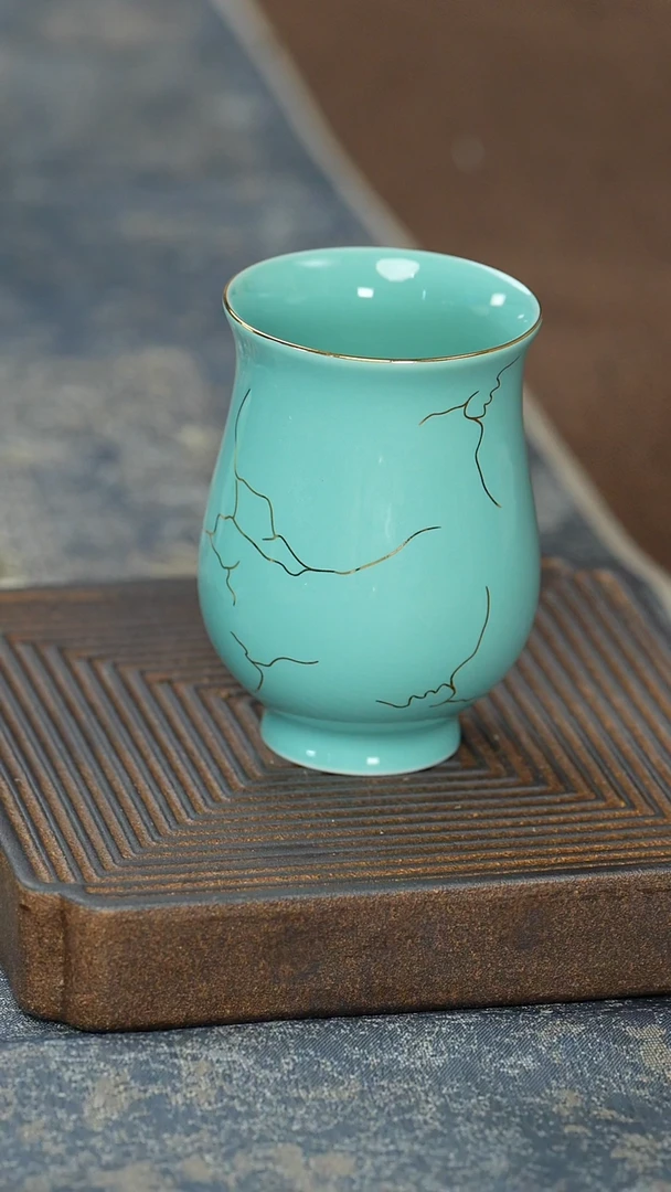 【绿松石金络美人杯】【12西泠礼盒】