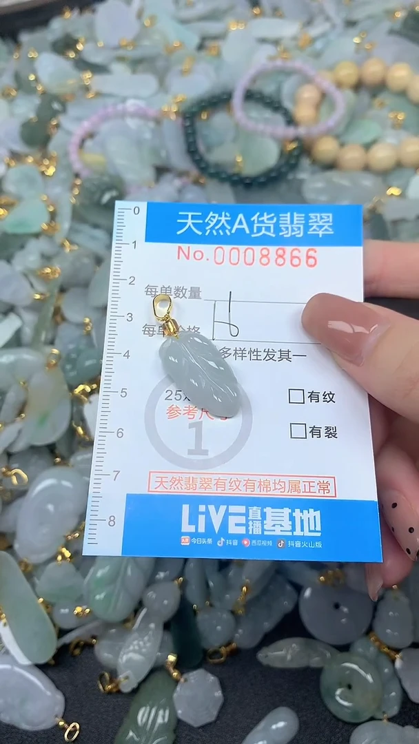 颈饰未镶嵌翡翠净货挂件-8866