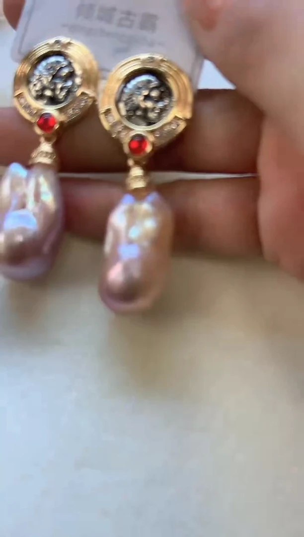 银S925镶嵌耳饰淡水珍珠651