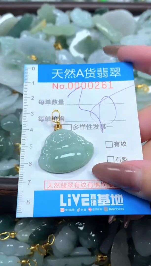颈饰未镶嵌翡翠净货挂件-0261