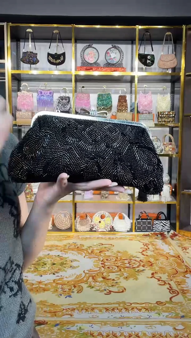 织物珠韵恒泽重工串珠手提包