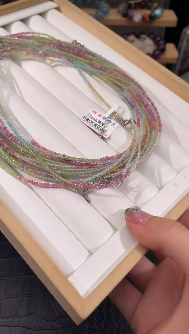 水晶手链未镶嵌碧玺多巴胺项链多样性发一