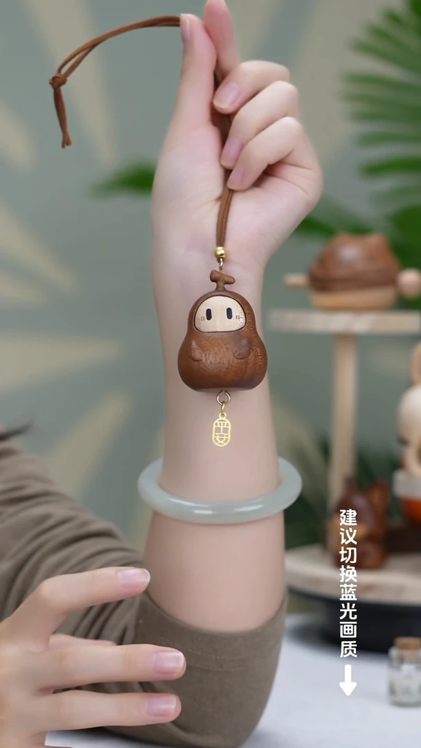 （新品首发）木质拼接福禄娃娃车挂件