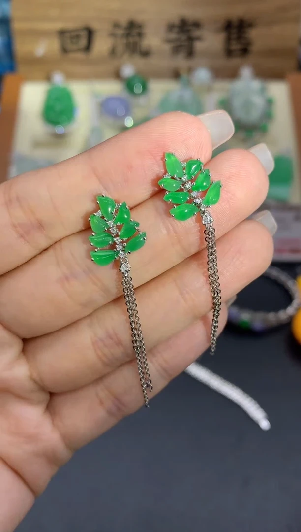 【闪购商品】翡翠耳饰18K金镶嵌570-中国好珍宝