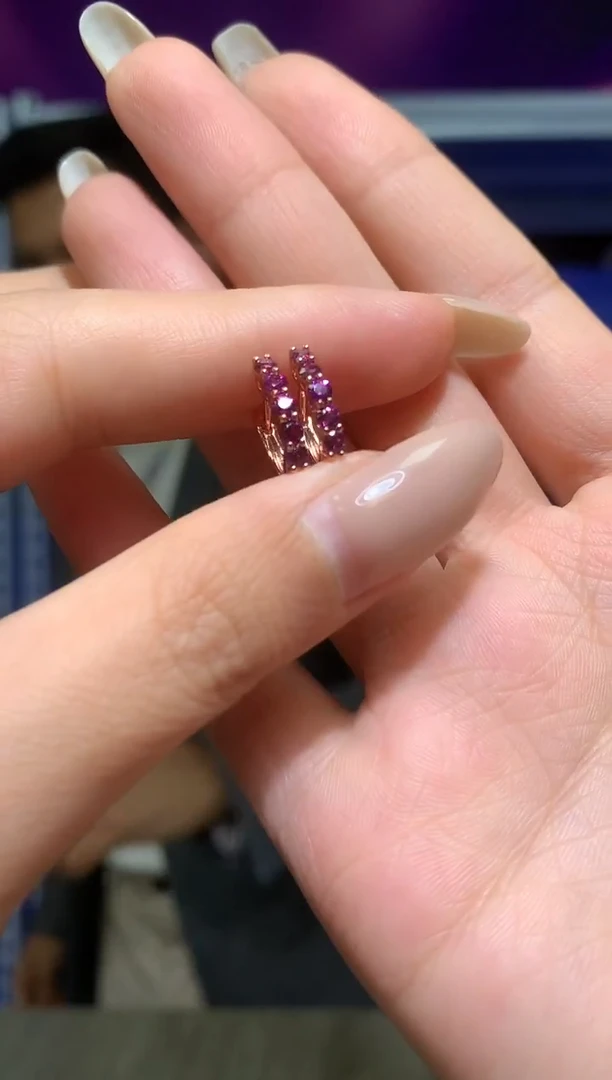 银S925镶嵌耳饰石榴石【宝石世家严选】