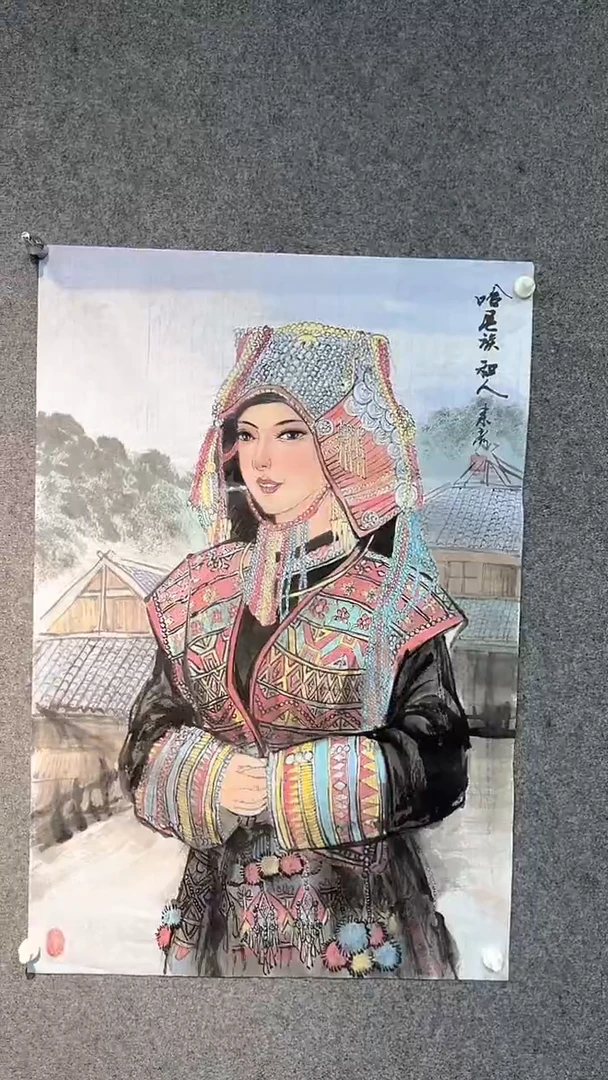国画陈来彦老师开三