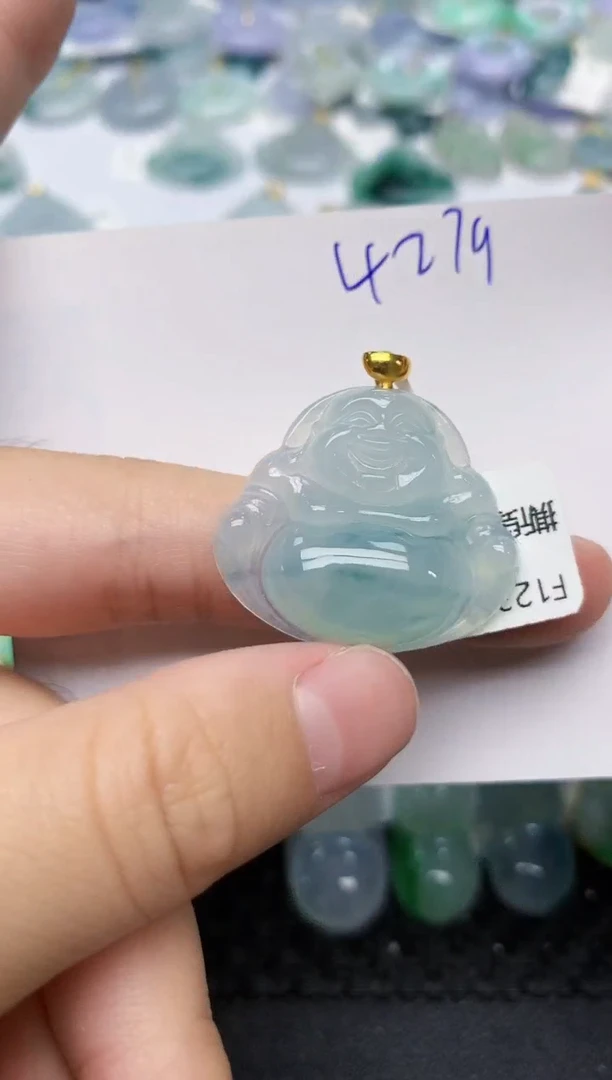 颈饰18K金镶嵌翡翠天然缅甸A货翡翠百元以上9元证书费自理