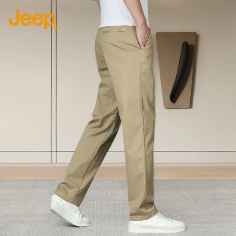 JEEP/吉普春夏薄款高端美式工装休闲男士宽松直筒长裤