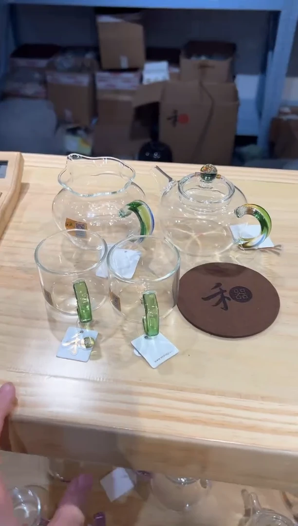 禾器-纳福茶海-迷翠+简逸壶迷翠+清禾杯湖绿2只+禾器杯垫